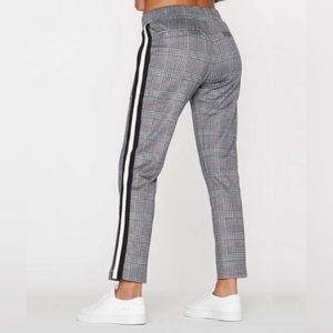 Pam & Gela Trousers Glen Plaid Houndstooth Cropped Track Size Medium